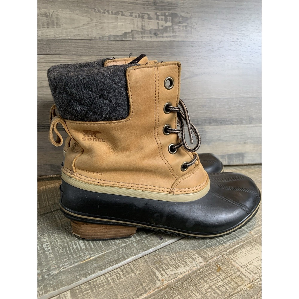 SOREL Slimpack Lace II 2 Waterproof‎ Leather Boots Elk Women's Size 10